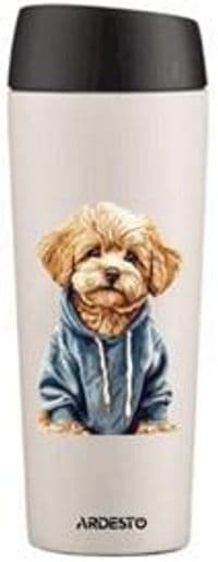 Термокухоль Ardesto Coffee Time Maltipoo 450мл, нержавіюча сталь, бежевий