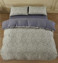 КПБ 2,0сп Ardesto Gloria, підковдра 200х220см, простирадло 230х240см, наволочки (2) 50х70см, 100% бавовна, сатин, геометрія, сіро-синій