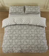 КПБ 2,0сп Ardesto Gloria, підковдра 200х220см, простирадло 230х240см, наволочки (2) 50х70см, 100% бавовна, сатин, геометрія, сірий