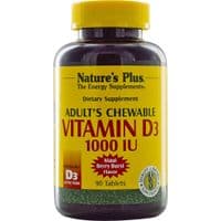 Витамин Natures Plus Живительный витамин D3 для взрослых, Вкус ягод, 1000 МE, 90 (NTP1044)