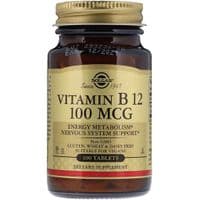 Вітамін Solgar Вітамін В12 (Ціанокобаламін), Vitamin B12, 100 мкг, 100 табл (SOL-03180)