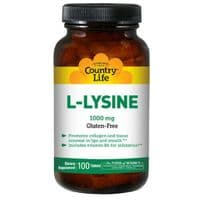 Аминокислота Country Life L-Лизин 1000мг, L-Lysine, 100 таблеток (CLF1311)