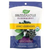 Травы Nature's Way Леденцы бузины с цинком, Sambucus Elderberry, Zinc Lozenge (NWY-10220)