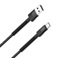 Кабель USB - Type-C, ColorWay, черный, 1 м, 2.4A, плетеный нейлон (CW-CBUC063-BK)