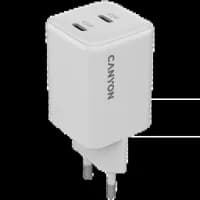 Зарядний пристрій CANYON CU45AC GaN 45W 2xPD EU White