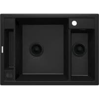 Мойка кухонная Deante Magnetic, гранит, прямоугольник, без крыла, 690х500х219мм, чаша – 1.5, накладная, черный