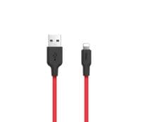 Кабель HOCO X21 USB to iP 2A, 1m, silicone, TPE connectors, Black+Red