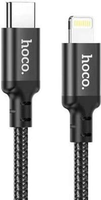 Кабель HOCO X14 Type-C to iP 3A, 20W, 2m, nylon, aluminum connectors, Black