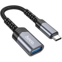 Кабель-переходник HOCO UA24 Type-C male to USB female 3.0 converter Metal Gray