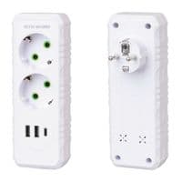 Розетка трійник із заземленням F103-White, 2 розетки+2USB+1Type-C, 2500W, 10A, 110-250V~Max, Blister