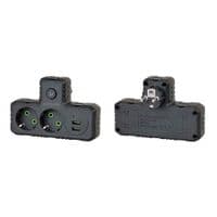 Розетка трійник Т-подібний із заземленням F303-Black, 2 розетки+2USB+1Type-C, 2500W, 10A, 110-250V~Max, Blister