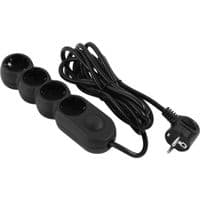 Фільтр живлення 2E (2E-U04VESM3BK) 4 розетки, 3 м, Black