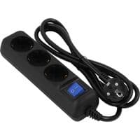 Фільтр живлення 2E (2E-U03ESM1.5BK) 3 розетки, 1.5 м, Black
