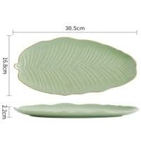Блюдо Limited Edition LEAF GREEN GOLD/30x16.8 см/овальное (B010789)