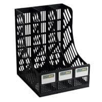 Лоток для паперів Buromax вертикальний 3 в 1 чорний (BM.6100)
