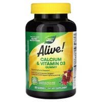 Витамин Nature's Way Кальций и витамин D3, вкус малина-лимонад и клубники, Alive (NWY-10255)