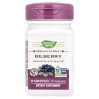 Травы Nature's Way Черника, премиум экстракт, Bilberry, Premium Extract, 60 вегетариан. (NWY-60500)