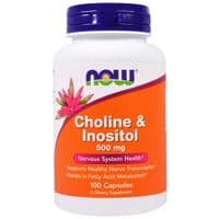 Витамин Now Foods Холин (В4) и Инозитол (В8), Choline & Inositol, 500 мг, 100 (NOW-00470)