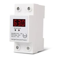 Защитное реле с контролем тока SAP01, 1-30A, 230V, на DIN-рейку 2P, кнопка скидання, 36х65х85 мм