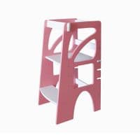 Башня помощник Монтессори растущая Voltronic - Tower Розовая+Белая (ФАНЕРА)