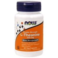 Аминокислота Now Foods L-Теанин, L-Theanine, Double Strength, 200 мг, 60 вегетариан (NOW-00147)