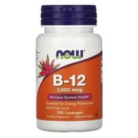 Витамин Now Foods Витамин B-12, Vitamin B-12, 1000 мкг, 100 леденцов (NOW-00466)