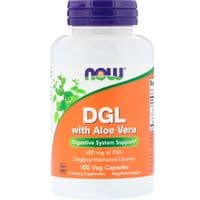 Травы Now Foods Лакрица и Алое Вера, DGL with Aloe Vera, 400 мг, 100 капсул (NOW-04654)
