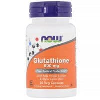 Травы Now Foods Глутатион, 500 мг, Glutathione, 30 вегетарианских капсул (NOW-00175)
