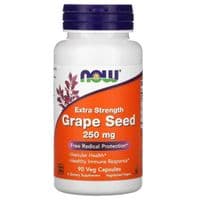Травы Now Foods Экстракт виноградных косточек, 250 мг, Extra Strength Grape Seed, 90 (NOW-03274)