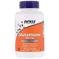 Аминокислота Now Foods Глутатион, Glutathione, 500 мг, 60 вегетарианских капсул (NOW-00104)