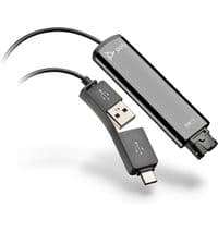 Переходник Poly DA75 USB > QD для гарнітур EncorePro, USB-A, USB-C, чорний