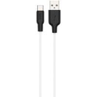 Кабель HOCO X21 Plus USB to Type-C 3A, 1m, silicone, silicone connectors, Black+White