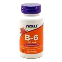 Витамин Now Foods Витамин В6 (Пиридоксин), Vitamin B6, 100 мг, 100 капсул (NF0456)