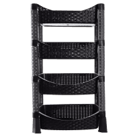 Етажерка VIOLET HOUSE 0740 Роттанг Гелакси BLACK 4-х ярусна (0740 Роттанг Гелакси BLACK)