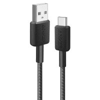 кабель ANKER 322 USB-A to USB-C - 1.8m Nylon (Чорний)