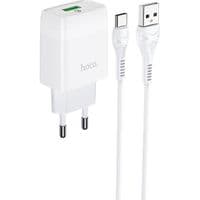 Сетевое зарядное устройство HOCO C72Q Glorious single port QC3.0 charger set(Type-C) 18W White
