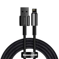 Кабель Baseus Tungsten Gold Fast Charging Data Cable USB to iP 2.4A 2m Black
