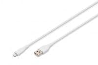 Кабель USB-A > Lightning зарядки/синхронизации, DIGITUS, 2м, USB 2.0, 12W, силиконовый, белый