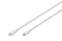 Кабель USB-C > Lightning зарядки/синхронизации, DIGITUS, 2м, USB 2.0, 60W, силиконовый, белый