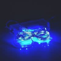 Гирлянды 50LED, 1 режим, 5 метров, прозрачная изоляция, питание от 3*АА, Blue, ОЭМ