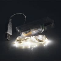 Гирлянды 50LED, 1 режим, 5 метров, прозрачная изоляция, питание от 3*АА, White Hot, ОЭМ