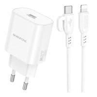 Сетевое зарядное устройство BOROFONE BA82A Platinum single port PD25W charger(EU) White