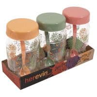 Спецівниця HEREVIN Decorated Spice Jar Set MIX з ложкою /НАБІР/3х0.370 л (131507-457)