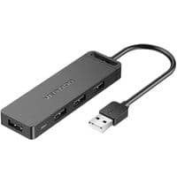 Хаб Vention 4-Port USB 2.0 Hub With Power Supply 0.15M Black