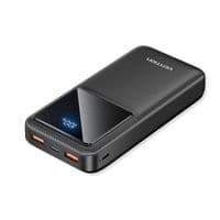 Внешний аккумулятор Vention 20000mAh Power Bank (Micro-USB + USB-C + USB-A + USB-A) 22.5W Black LED Display Type