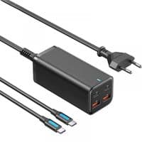 Зарядний пристрій Vention 4-Port USB (C+C+A+A) GaN Charger (100W/100W/18W/18W) EU-Plug Black