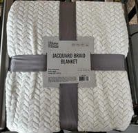 Плед Ardesto Jacquard Braid 200х220см, 100% полиэстер, айвори.
