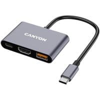 CANYON концентратор DS-4 3в1 USB-C сірий