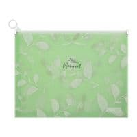 Папка - конверт Buromax на zip-блискавці А4 матовий напівпрозорий пластик, ARABESKI, зелений (BM.3975-04)