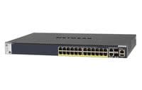 Коммутатор NETGEAR M4300-28G-POE+ (GSM4328PB) 24x1GE PoE+, 2x10GE, 2xSFP+, управляемый L3 с возможностью стека, 720Вт